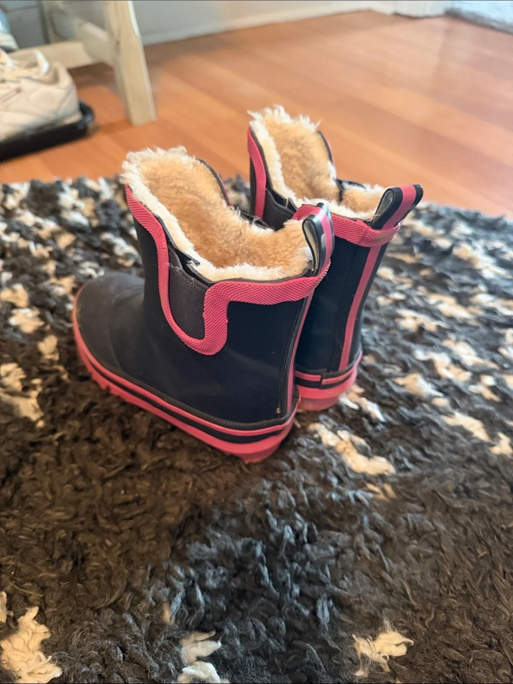 Kids Waterproof Winter Boots with Pink Trim